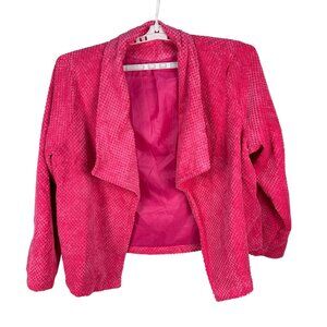 Womens Pink Textured Open Front Cardigan Size 3XL